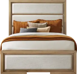 3 pc queen upholstered bed