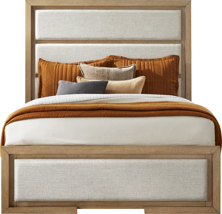 3 pc queen upholstered bed