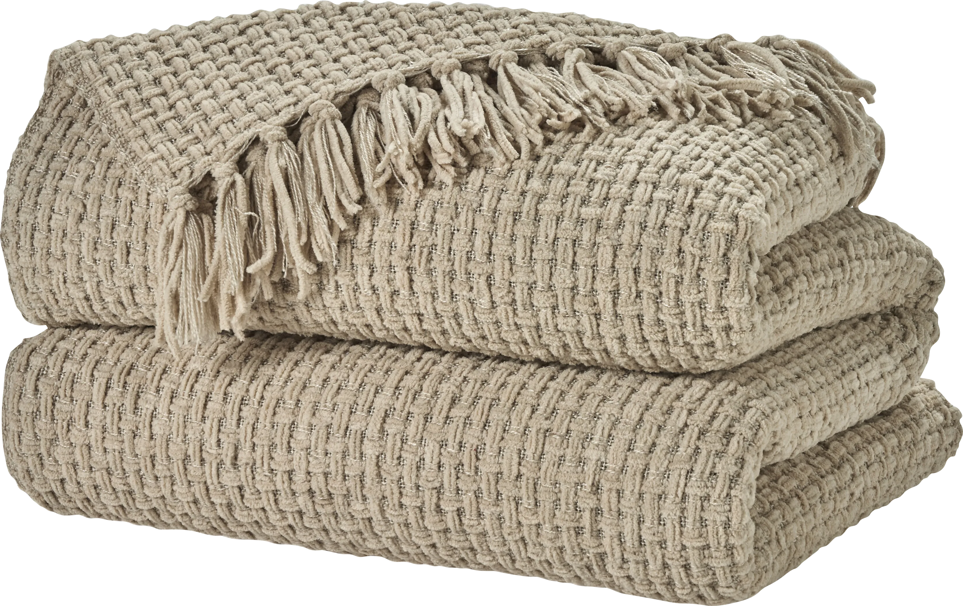 Freddie Beige Large Throw Blanket - Thumbnail - Image 1