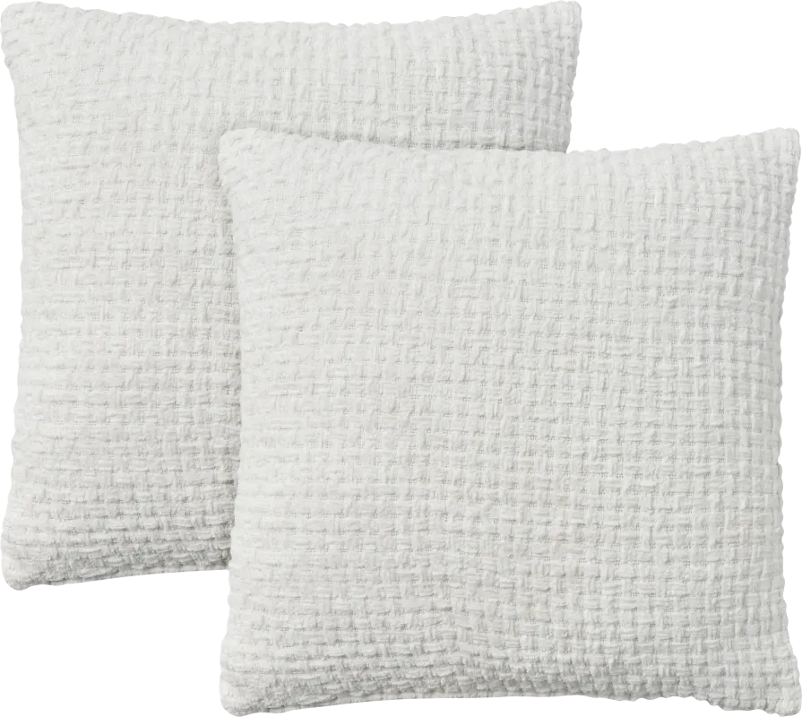 Freddie White Accent Pillow, Set of 2