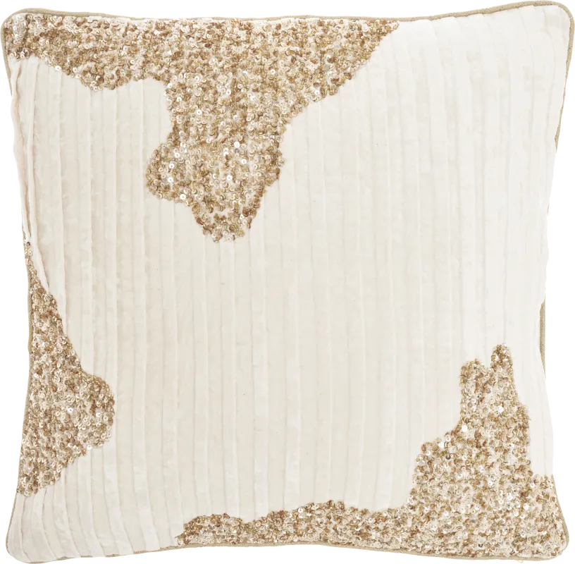 Sunbeam Ivory/Gold Accent Pillow