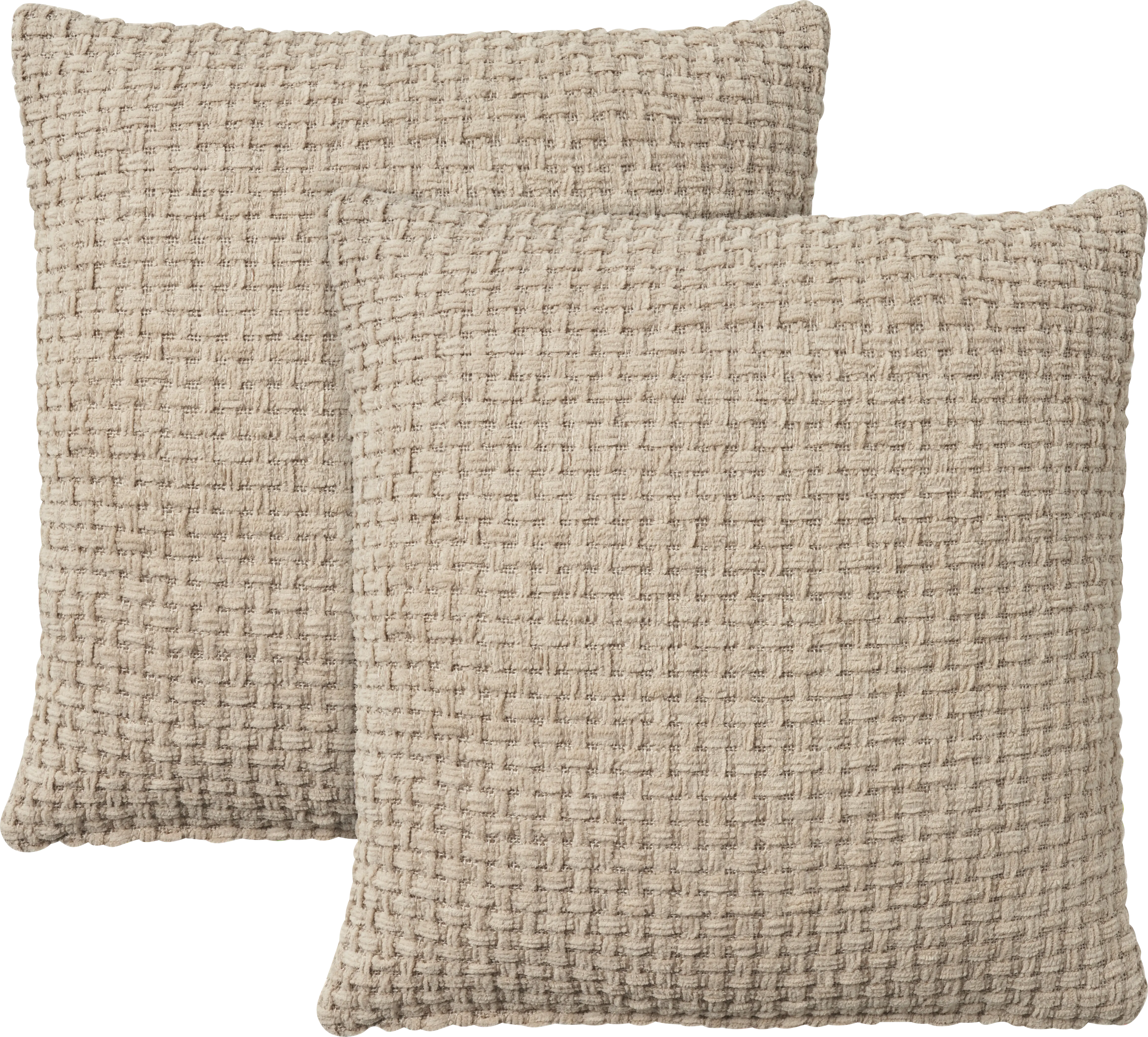 Freddie Beige Accent Pillow, Set of 2 - Thumbnail - Image 1