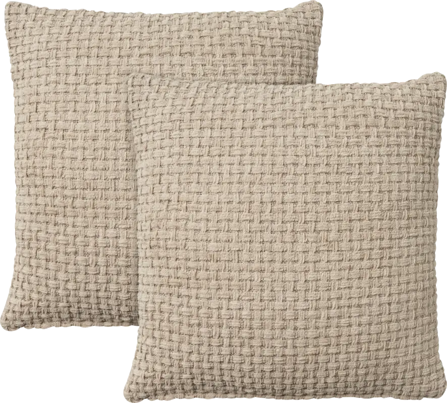 Freddie Beige Accent Pillow, Set of 2