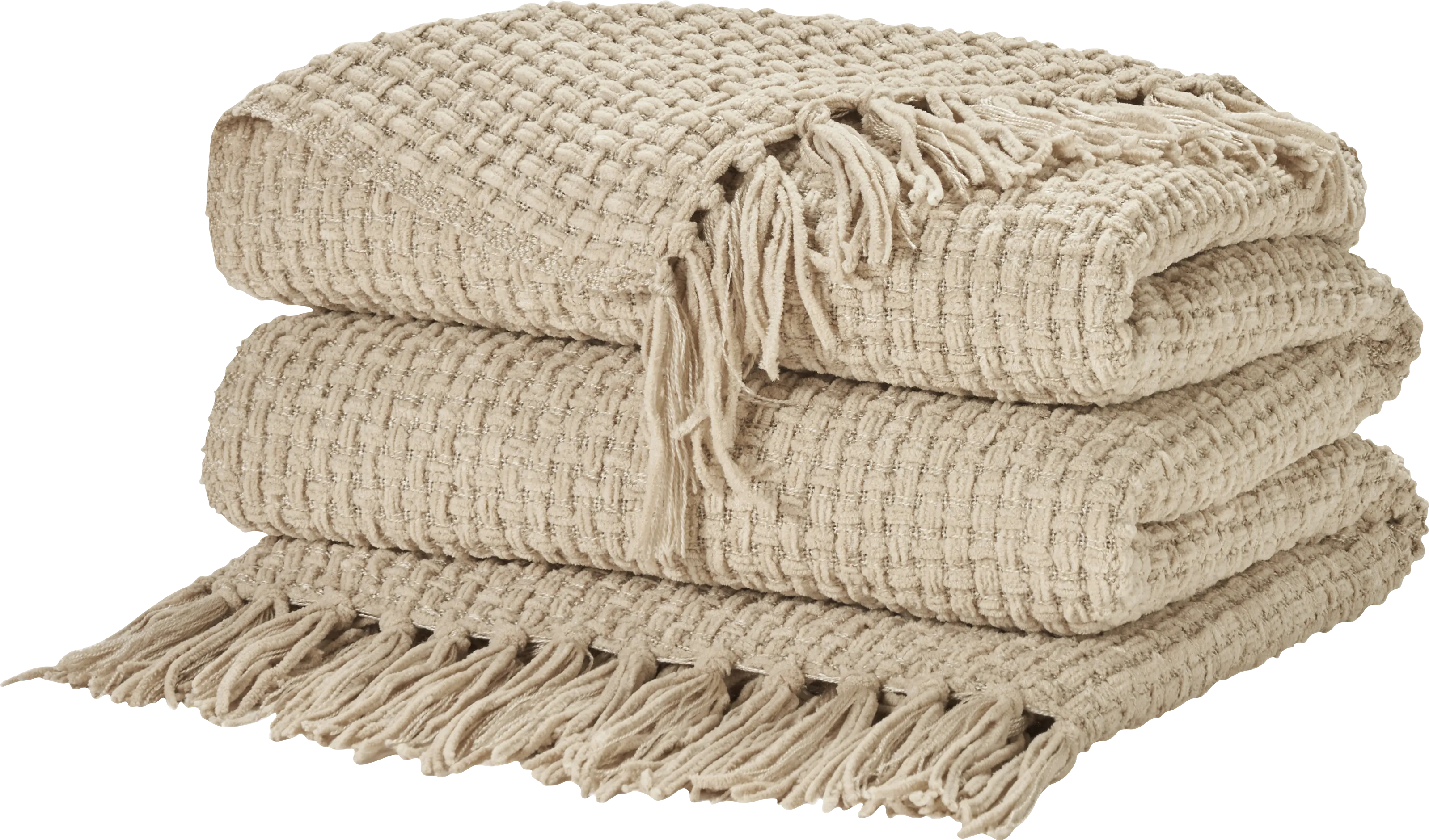 Freddie Beige Throw Blanket - Thumbnail - Image 1