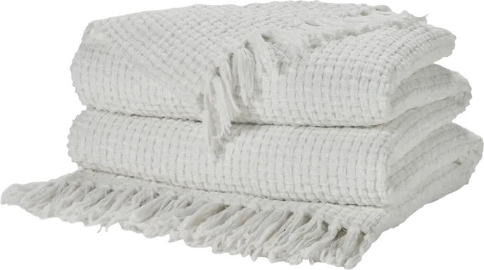 Freddie White Throw Blanket