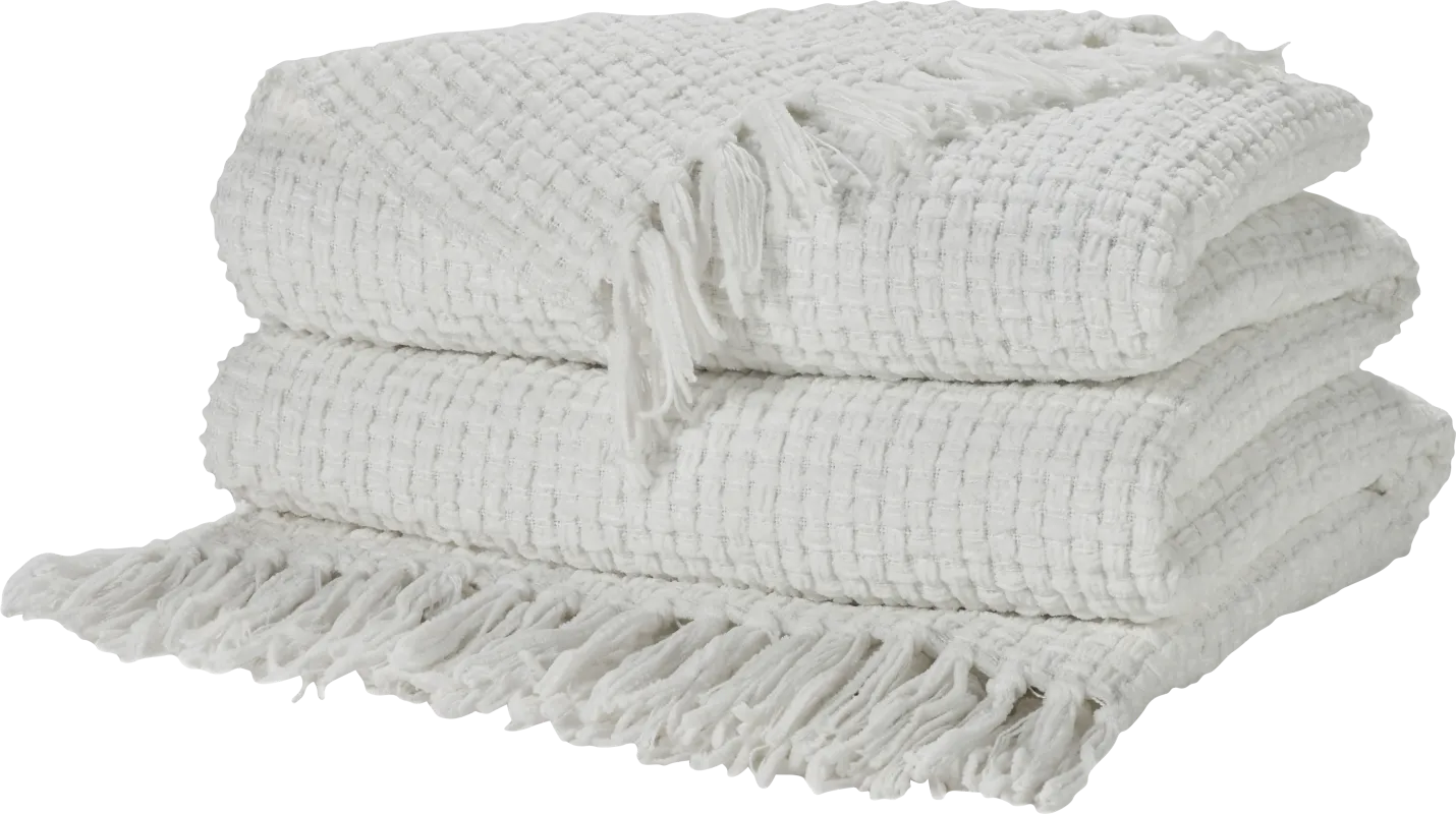 Freddie White Throw Blanket