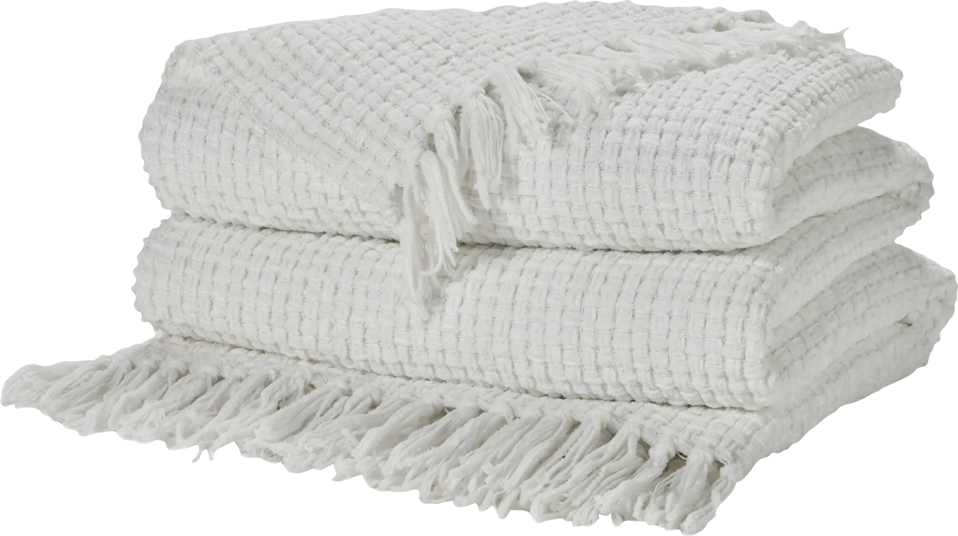 Freddie White Throw Blanket - Image 1