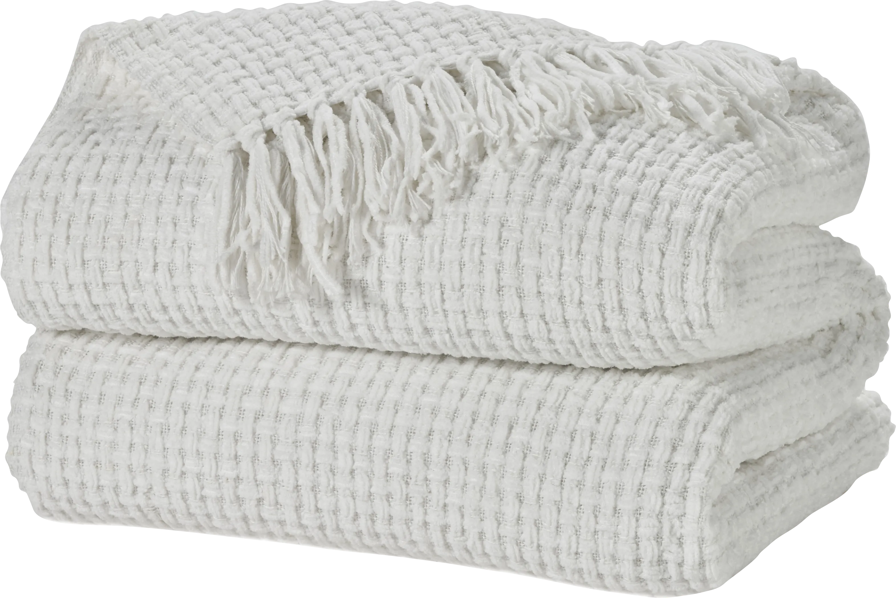 Freddie White Large Throw Blanket - Thumbnail - Image 1