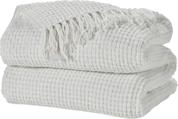 Freddie White Large Throw Blanket