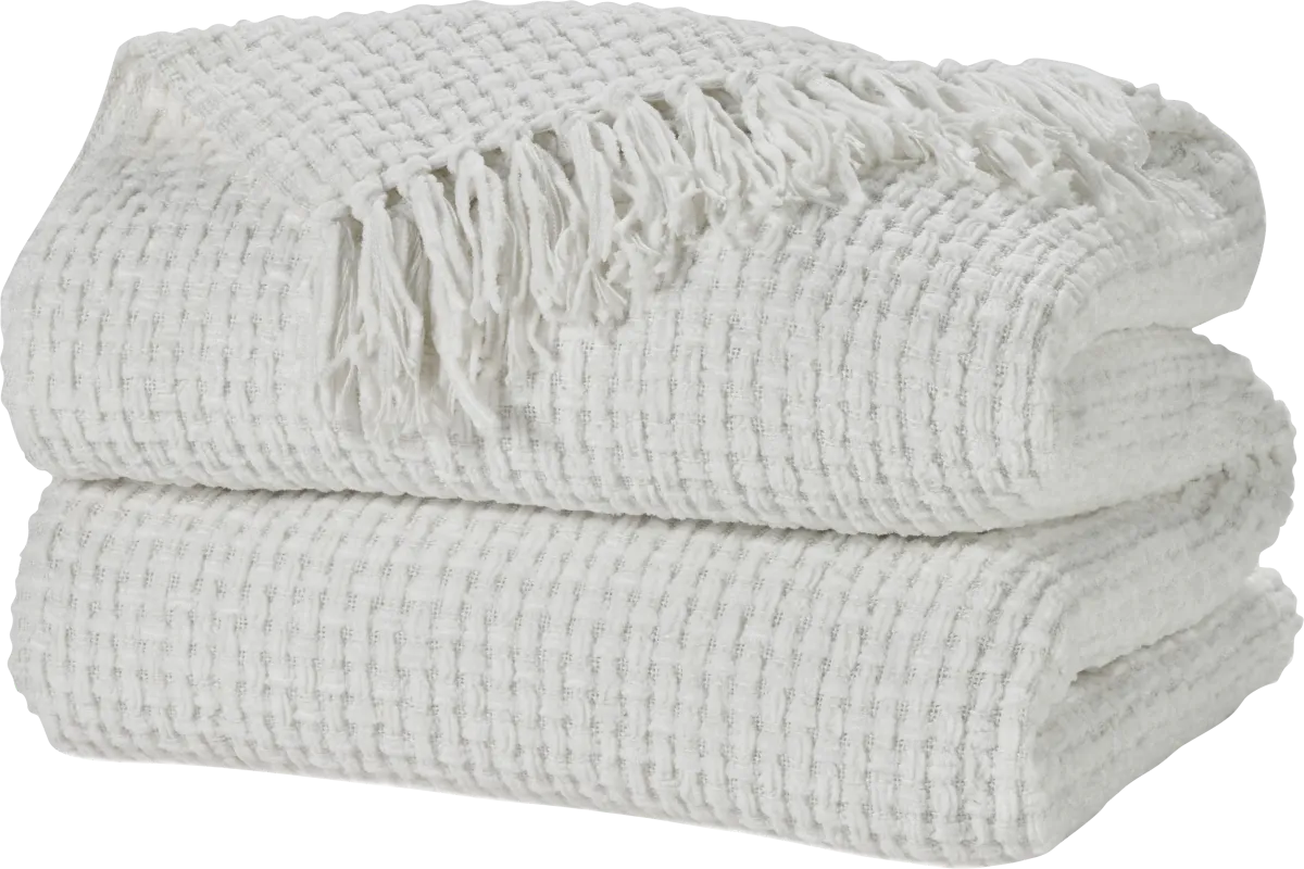 Freddie White Large Throw Blanket