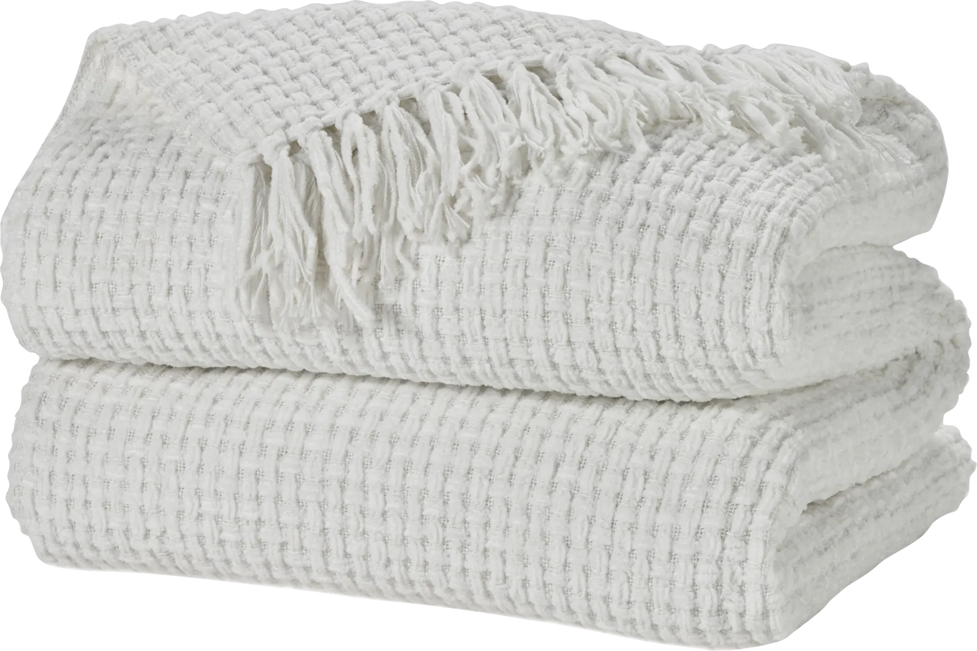 Freddie White Large Throw Blanket - Image 1