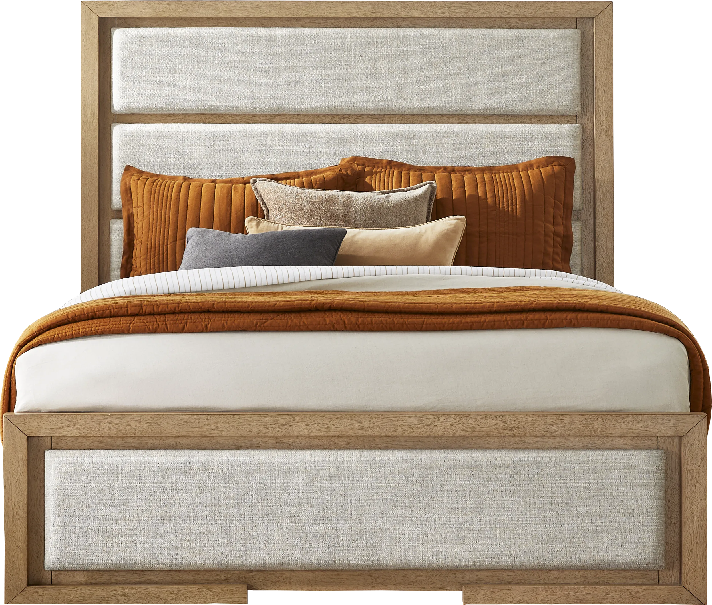 Alpine Lake Light Oak 5 Pc King Upholstered Bedroom - Thumbnail - Image 2