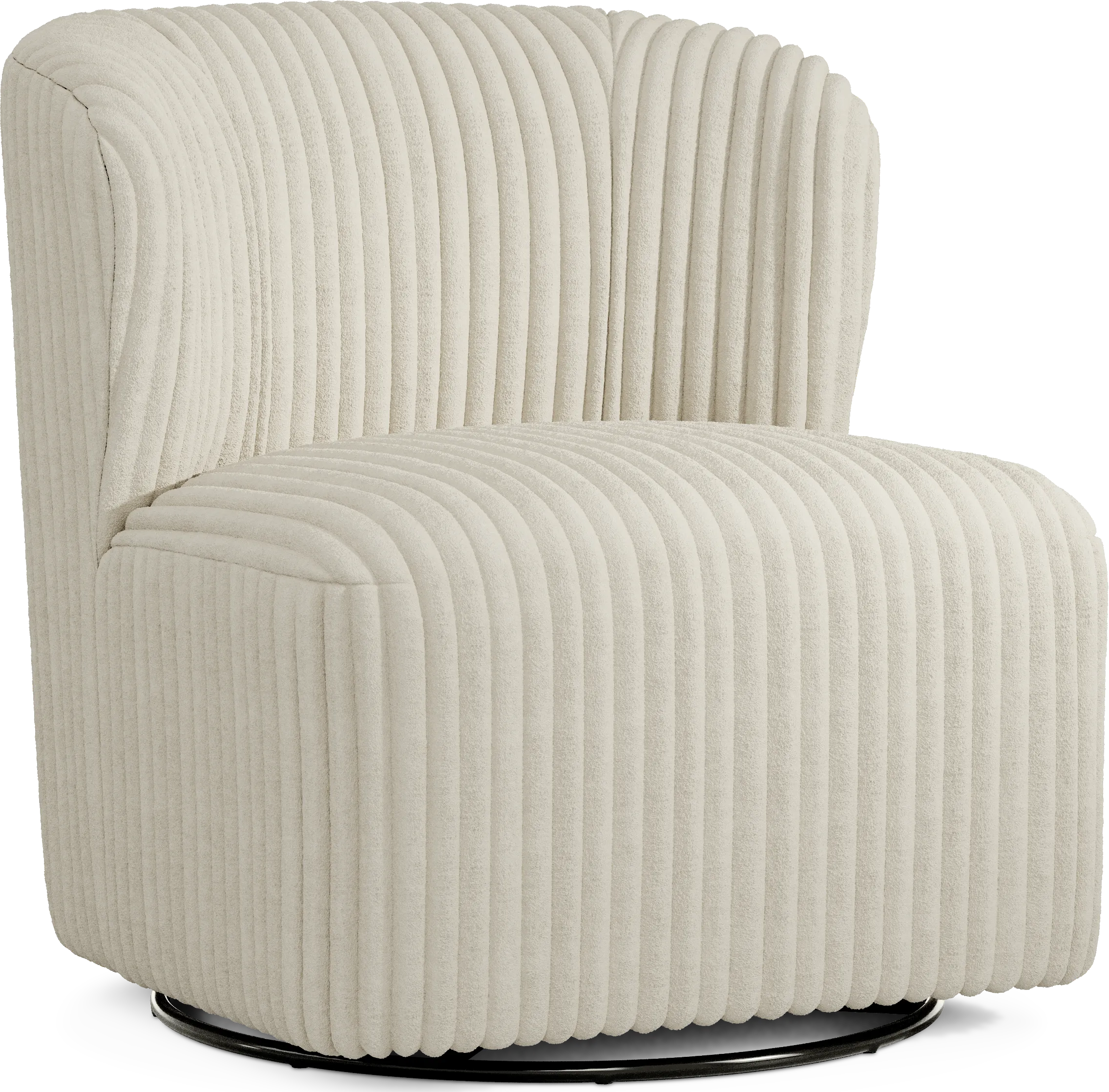 Breigh Ivory Swivel Chair - Thumbnail - Image 1