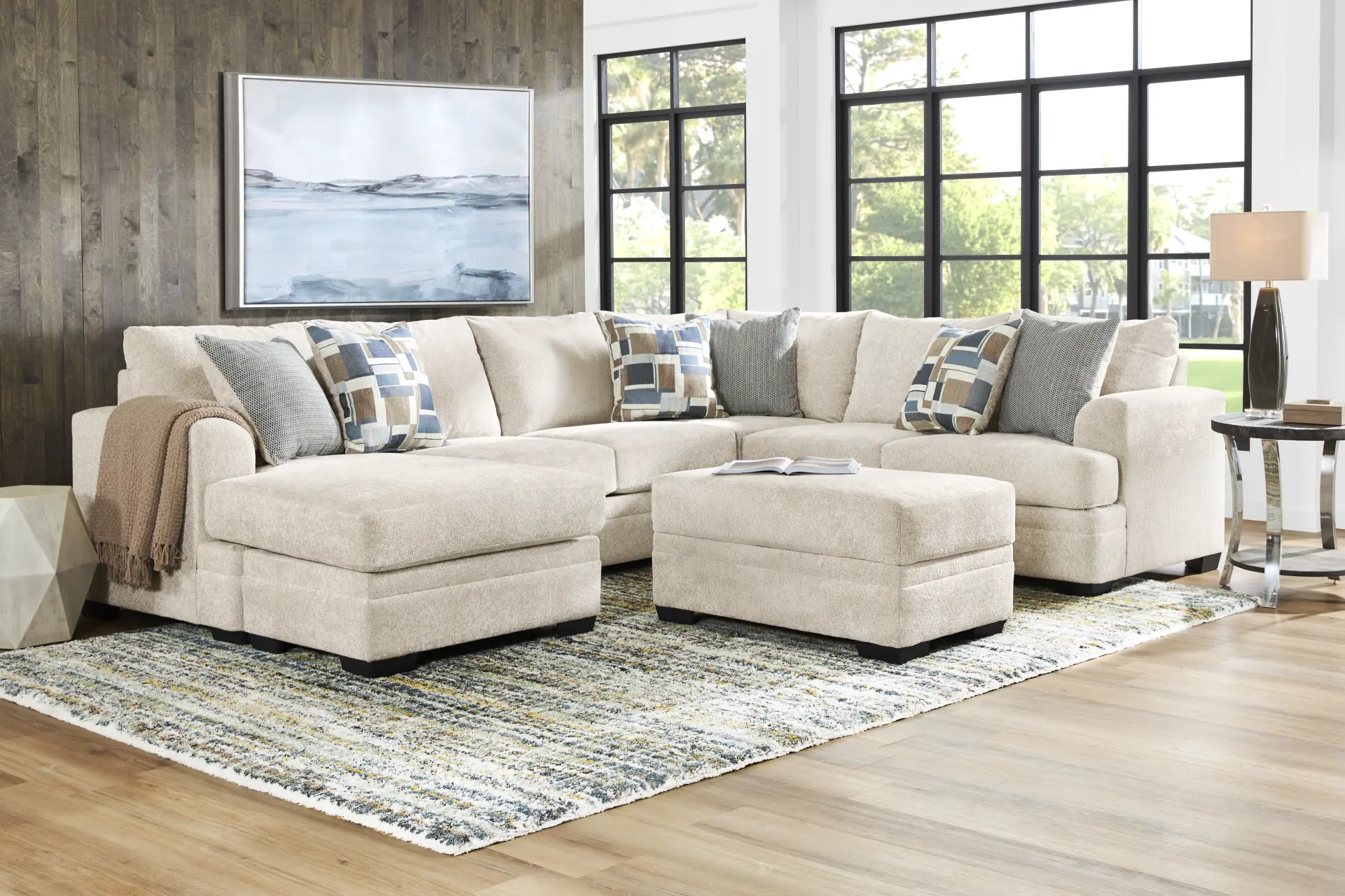 Copley Place Linen 3 Pc Sleeper Sectional Living Room