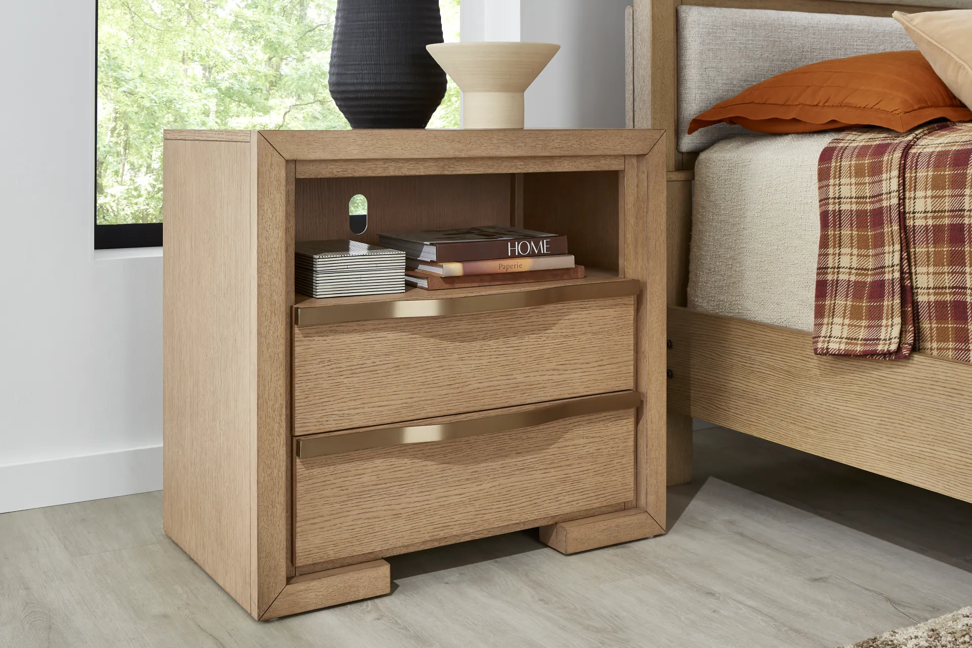Alpine Lake Light Oak Finish Nightstand - Image 3