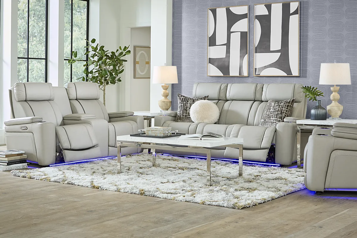 Haven Point Platinum Dual Power Reclining Console Loveseat