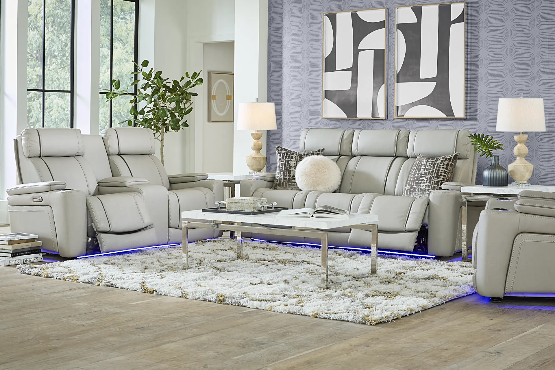 Haven Point Platinum 5 Pc Dual Power Reclining Living Room - Image 1