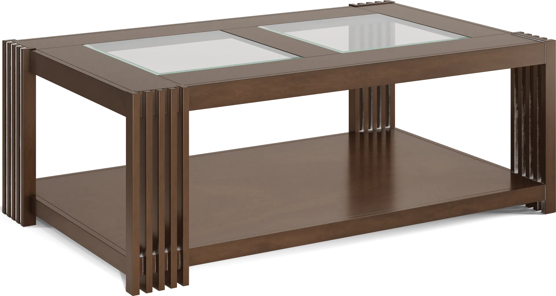 Camellia Brown Cherry Finish Rectangle Cocktail Table - Image 1