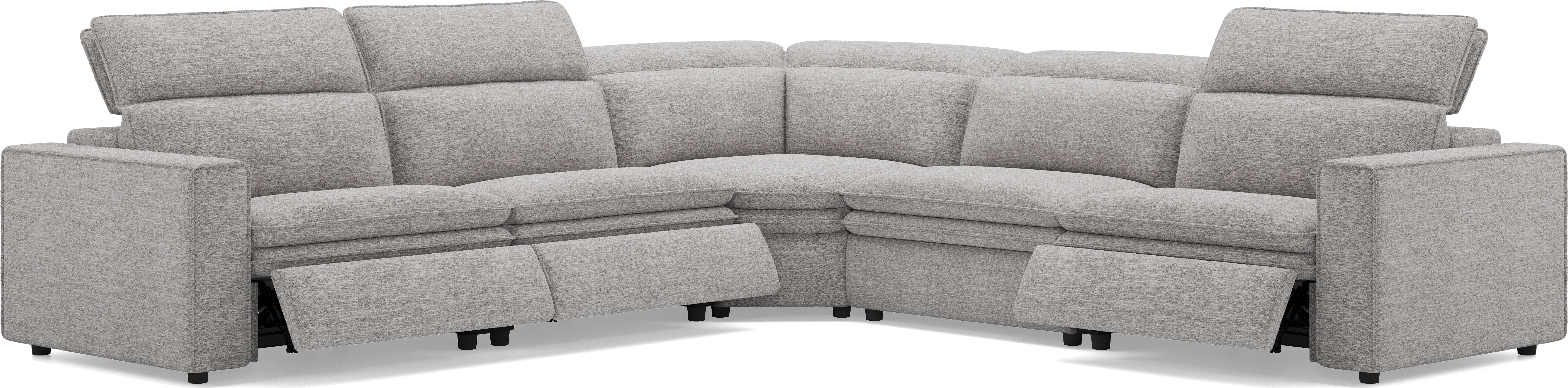 Salvator Street Gray 5 Pc Dual Power Reclining Sectional - Thumbnail - Image 1