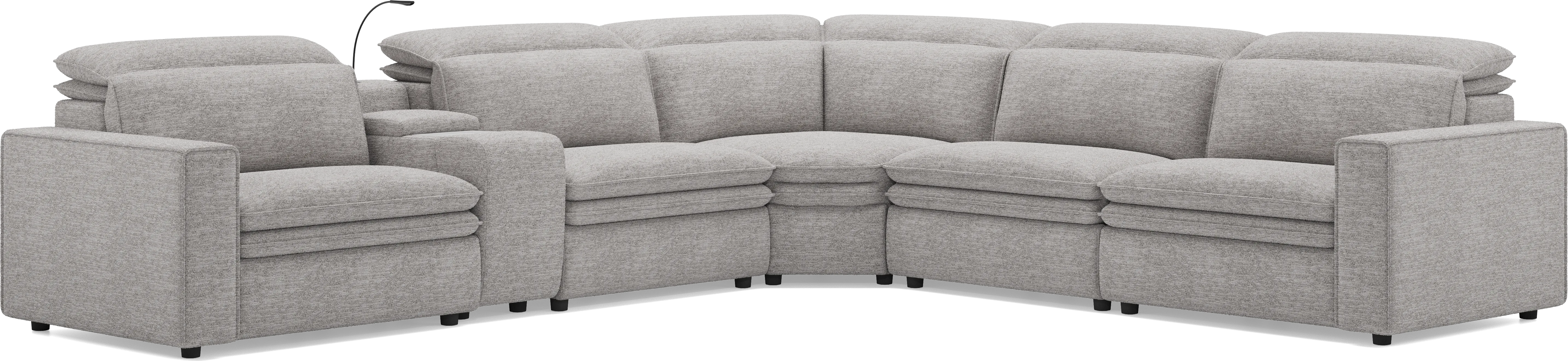 Salvator Street Gray 6 Pc Dual Power Reclining Sectional - Thumbnail - Image 1