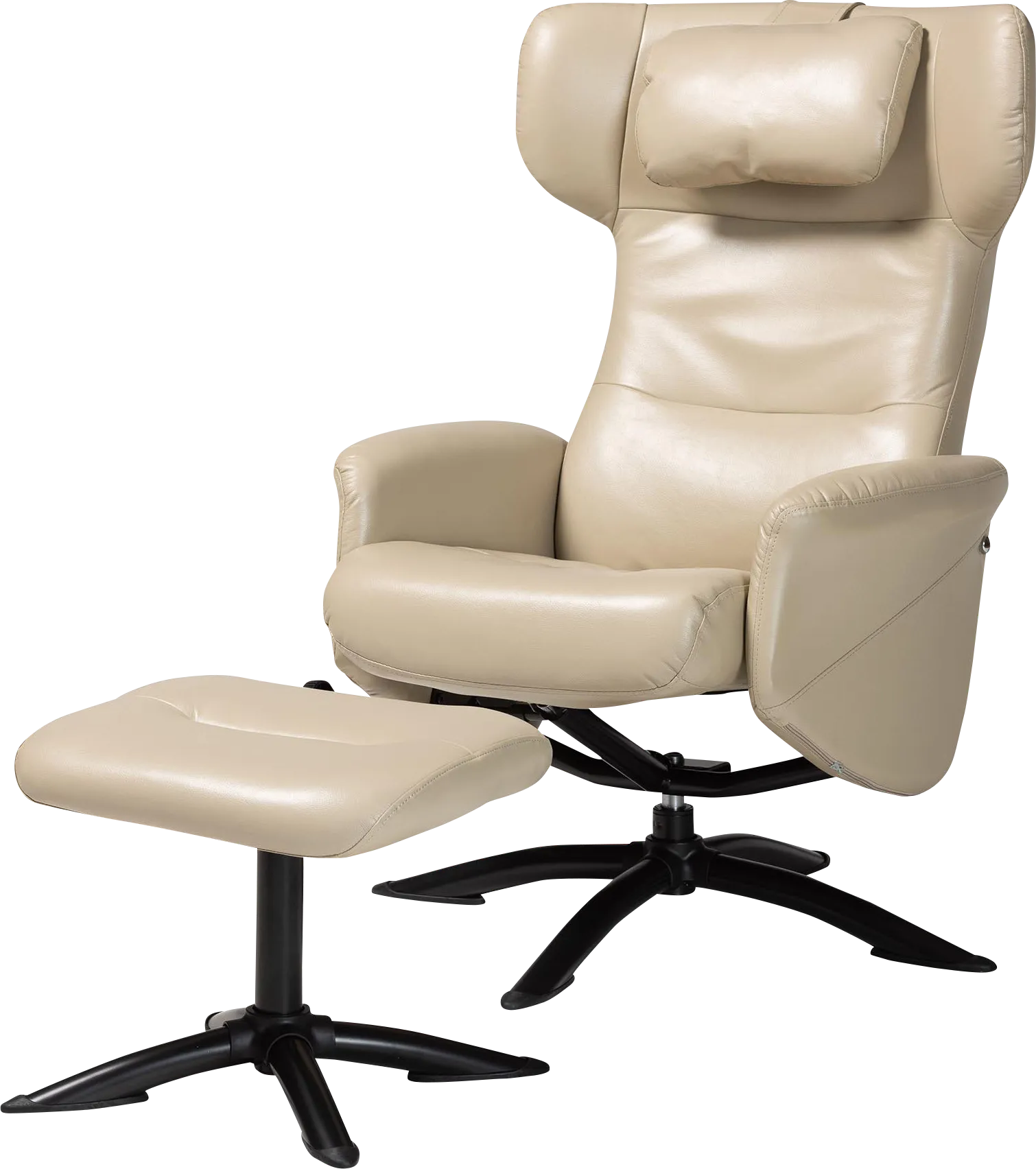 Aguilay Beige Accent Chair and Ottoman - Thumbnail - Image 1