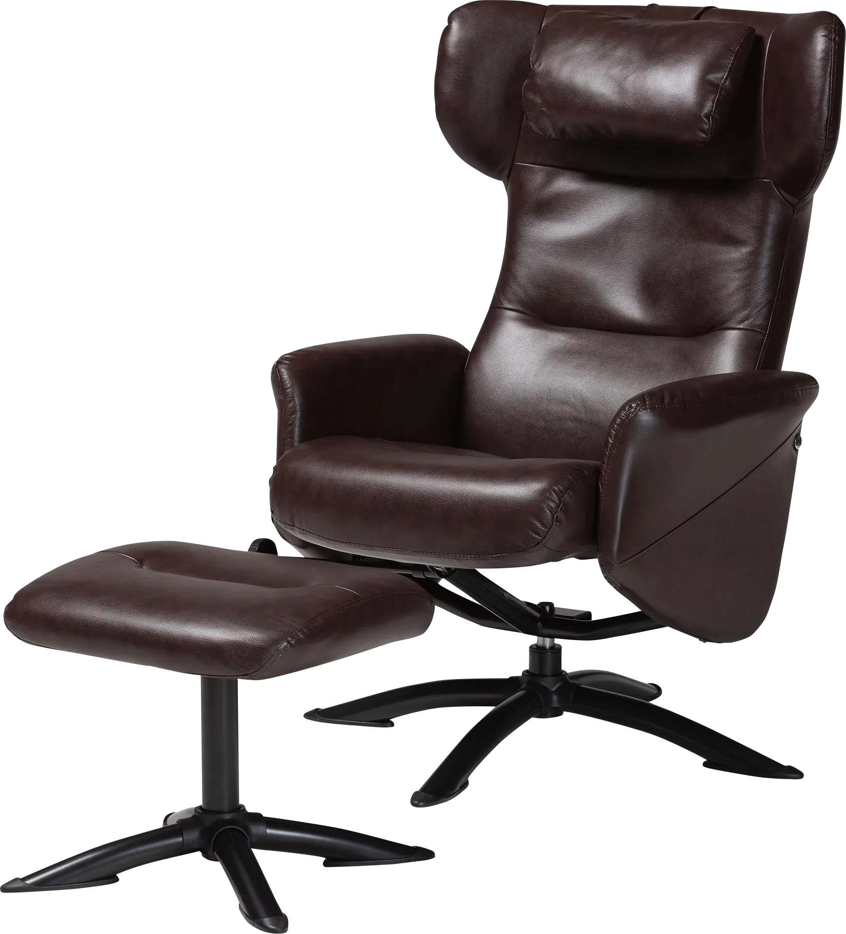 Aguilay Dark Brown Accent Chair and Ottoman - Image 1