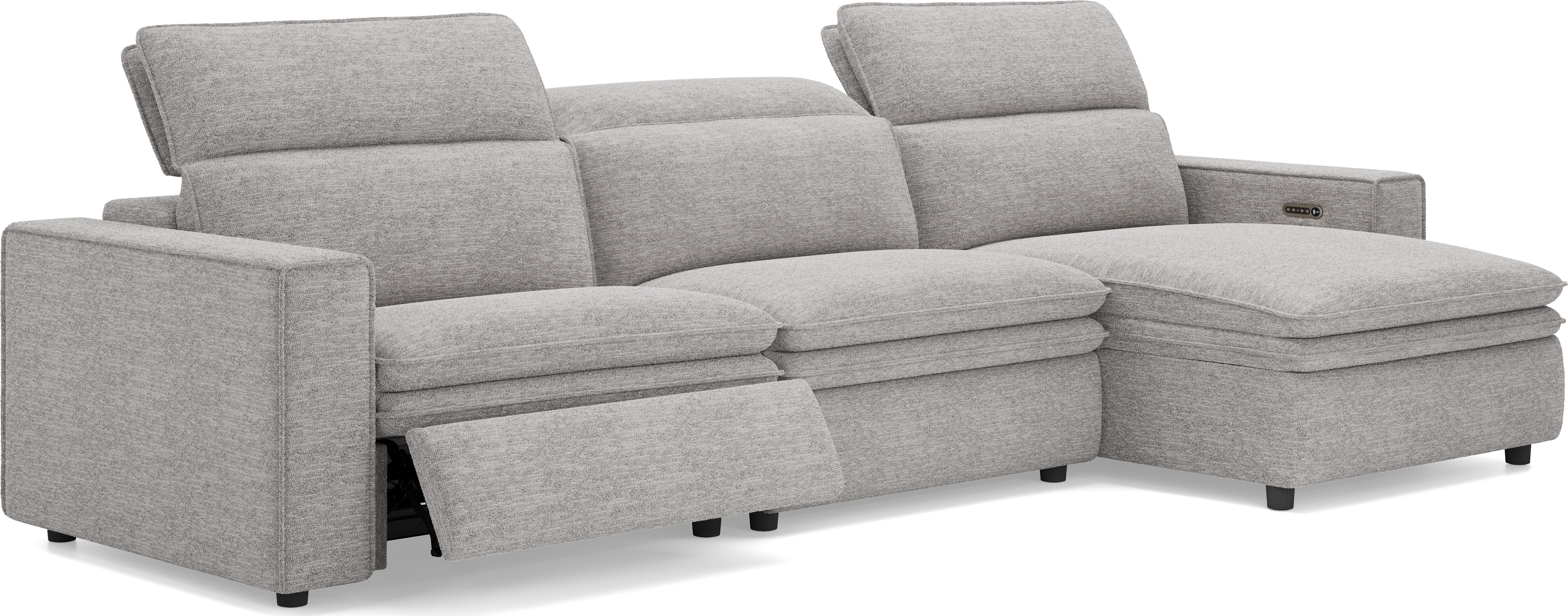Salvator Street Gray 3 Pc Dual Power Reclining Sectional - Thumbnail - Image 1