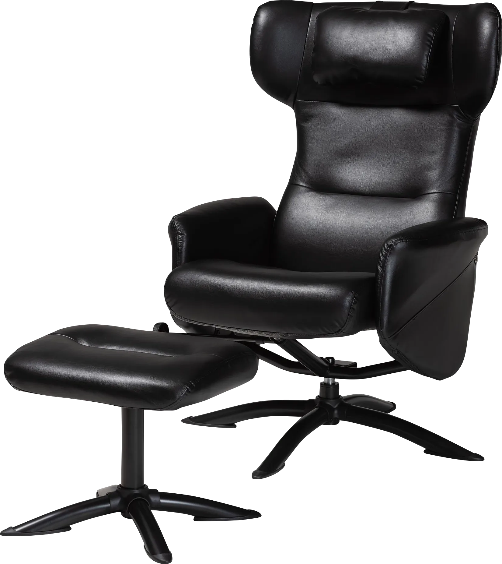 Aguilay Black Accent Chair and Ottoman - Thumbnail - Image 1