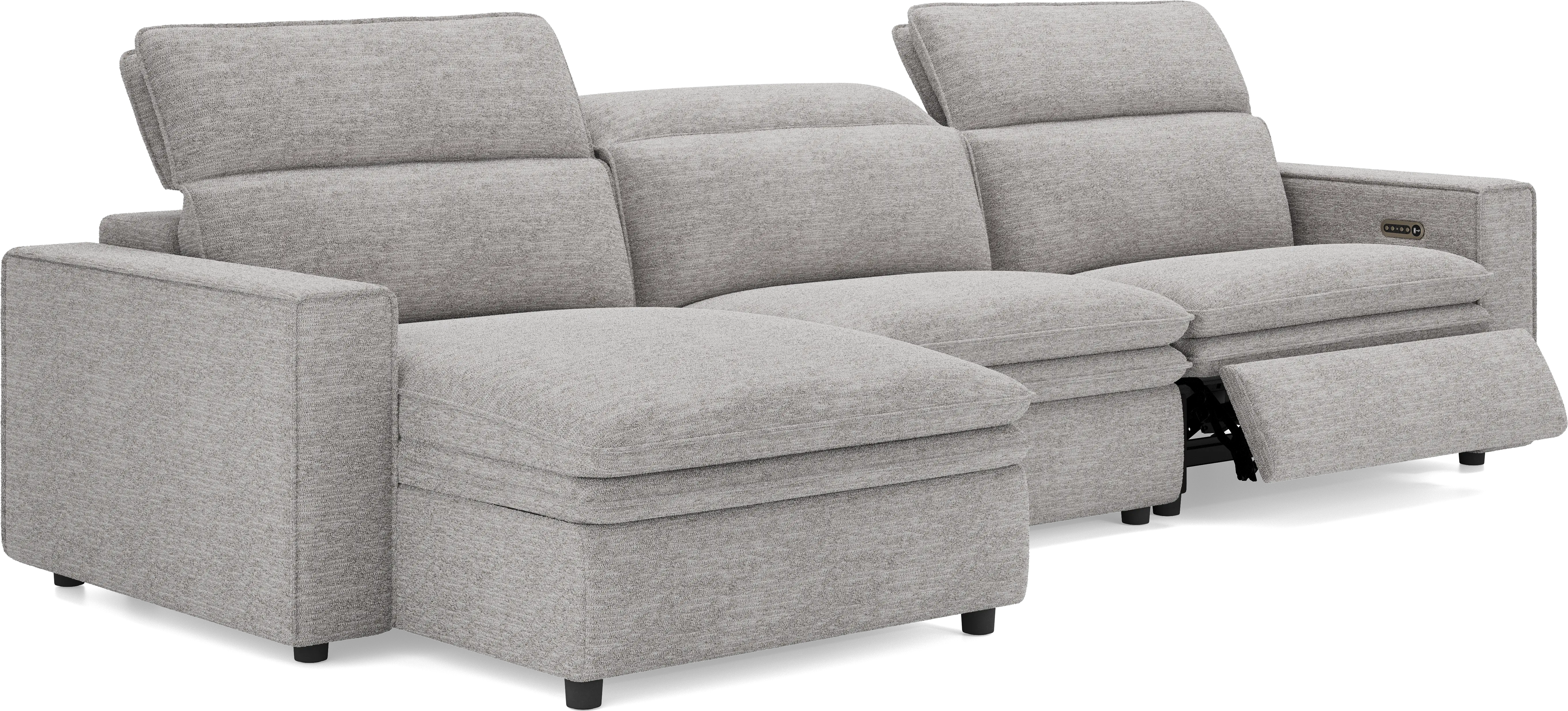 Salvator Street Gray 3 Pc Dual Power Reclining Sectional - Thumbnail - Image 1