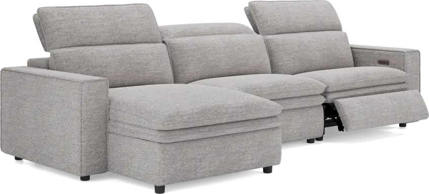 Salvator Street Gray 3 Pc Dual Power Reclining Sectional