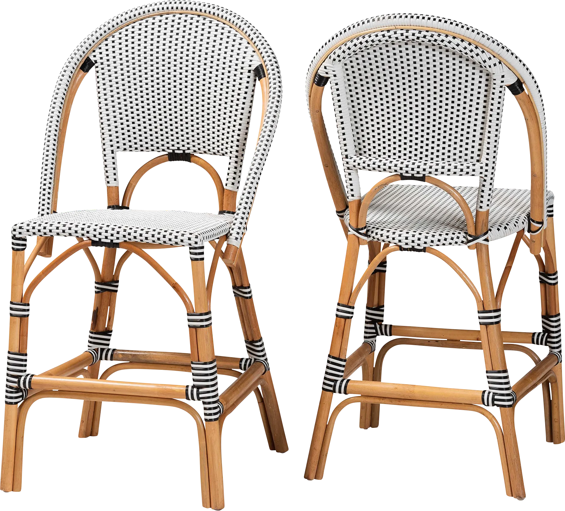 Bandyn Black and White Counter Height Stool, Set of 2 - Image 1