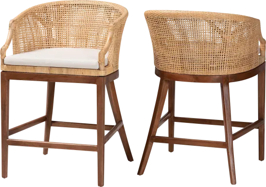 Barrely Brown Counter Height Stool, Set of 2