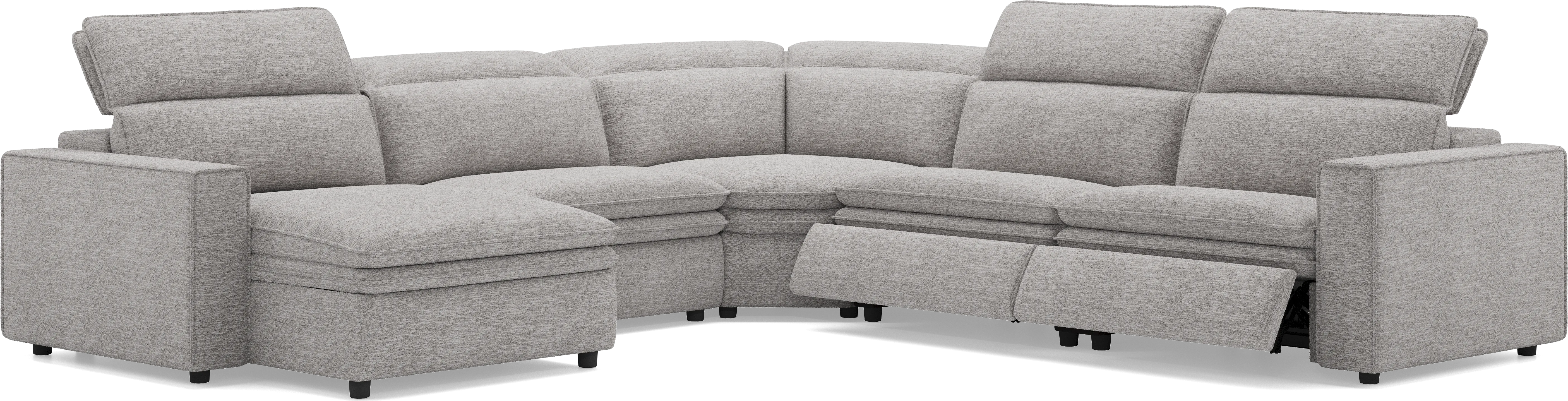 Salvator Street Gray 5 Pc Dual Power Reclining Sectional - Thumbnail - Image 1