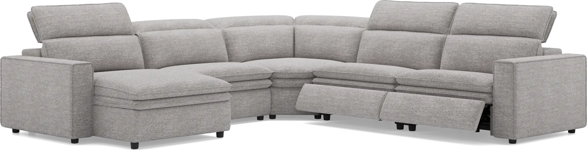 Salvator Street Gray 5 Pc Dual Power Reclining Sectional
