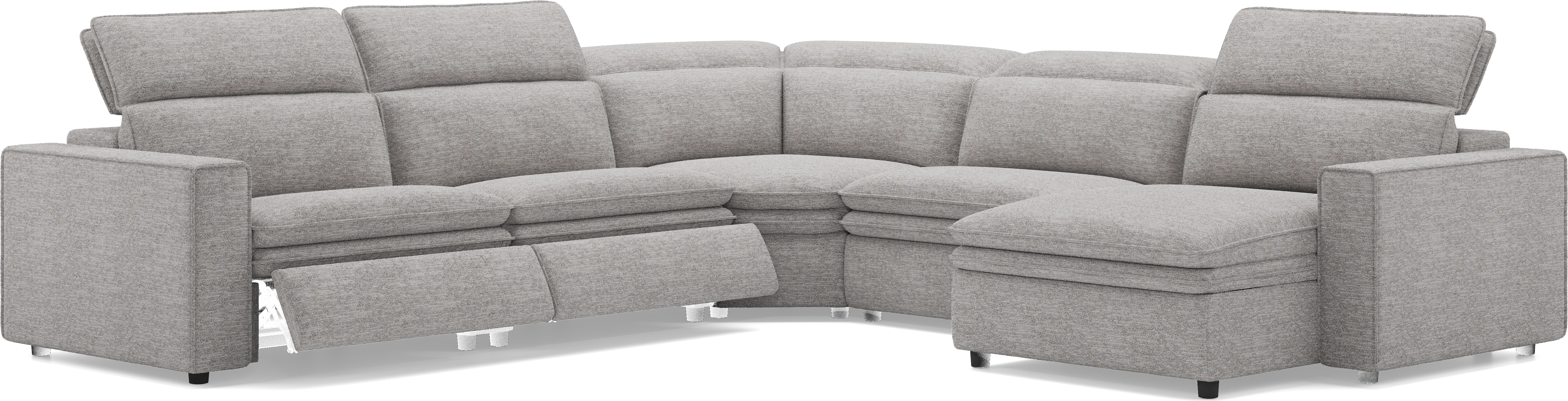 Salvator Street Gray 5 Pc Dual Power Reclining Sectional - Thumbnail - Image 1