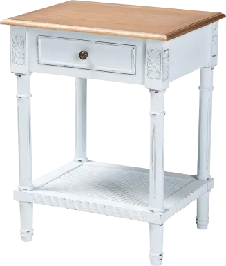 Caracaly White End Table