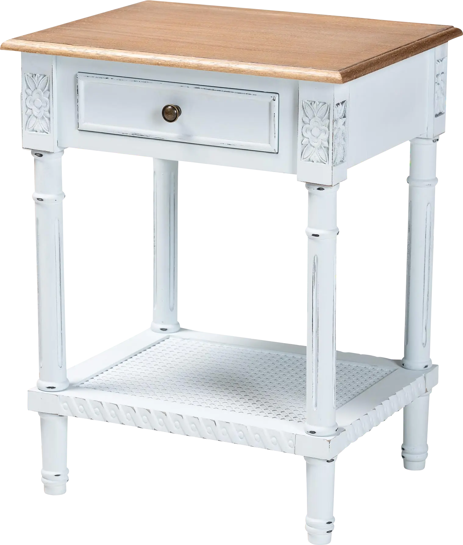 Caracaly White End Table