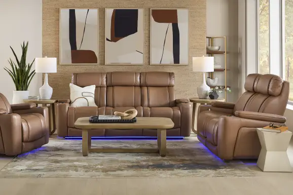 Haven Point Saddle 5 Pc Living Room with Dual Power Reclining Sofa