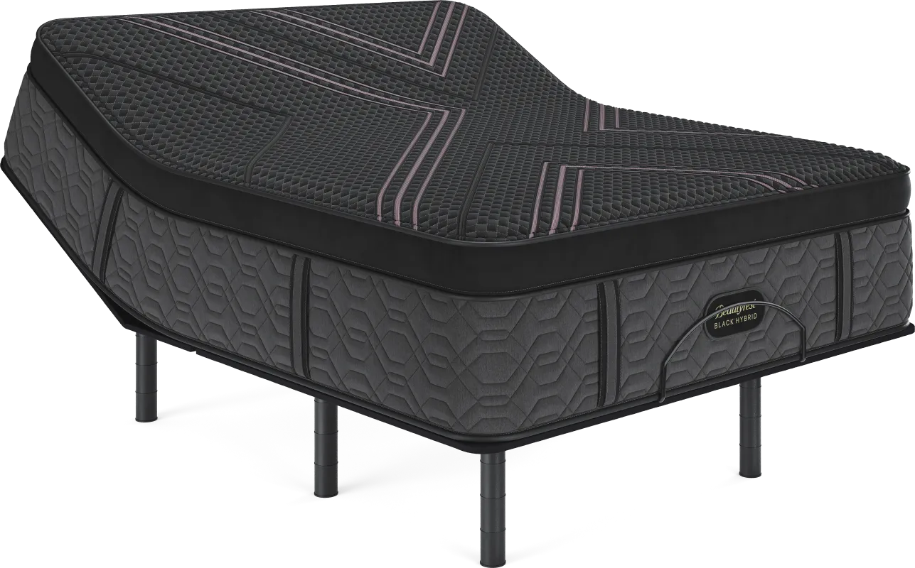 Beautyrest Black Hybrid Series Two Medium Apex Top Queen Mattress Set with Head Up Only Base