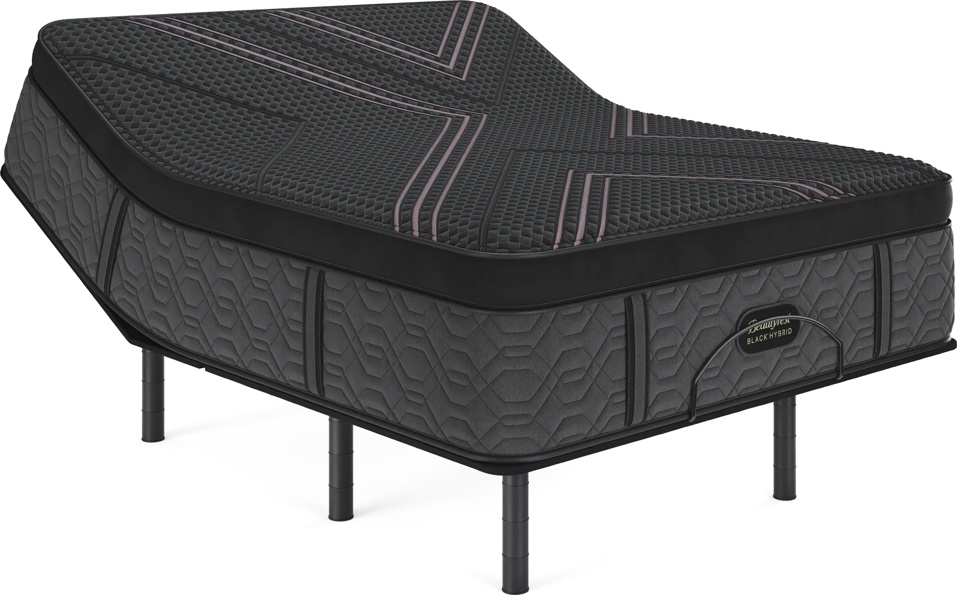 Beautyrest Black Hybrid Series Two Medium Apex Top Queen Mattress Set with Head Up Only Base - Image 1