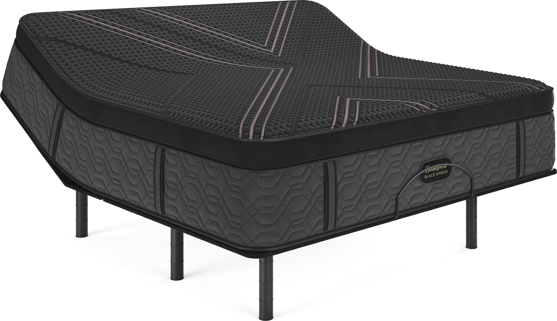 Beautyrest Black Hybrid Series Two Medium Apex Top King Mattress Set with Head Up Only Base