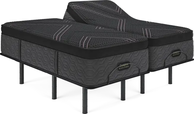 Beautyrest Black Hybrid Series Two Medium Apex Top Split King Mattress Set with Head Up Only Base