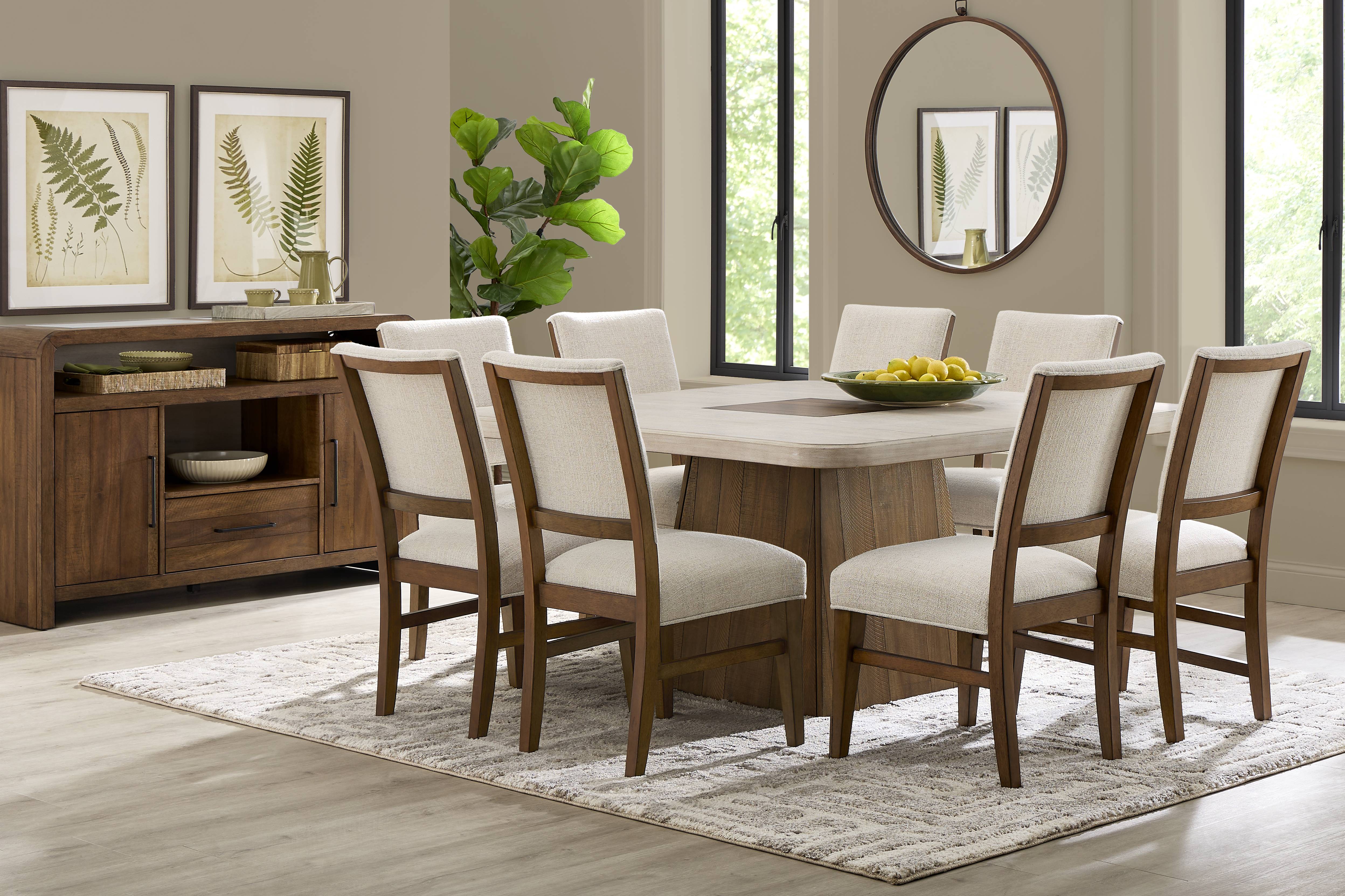 Westham Cream 5 Pc Dining Room with Upholstered Chairs - Thumbnail - Image 1