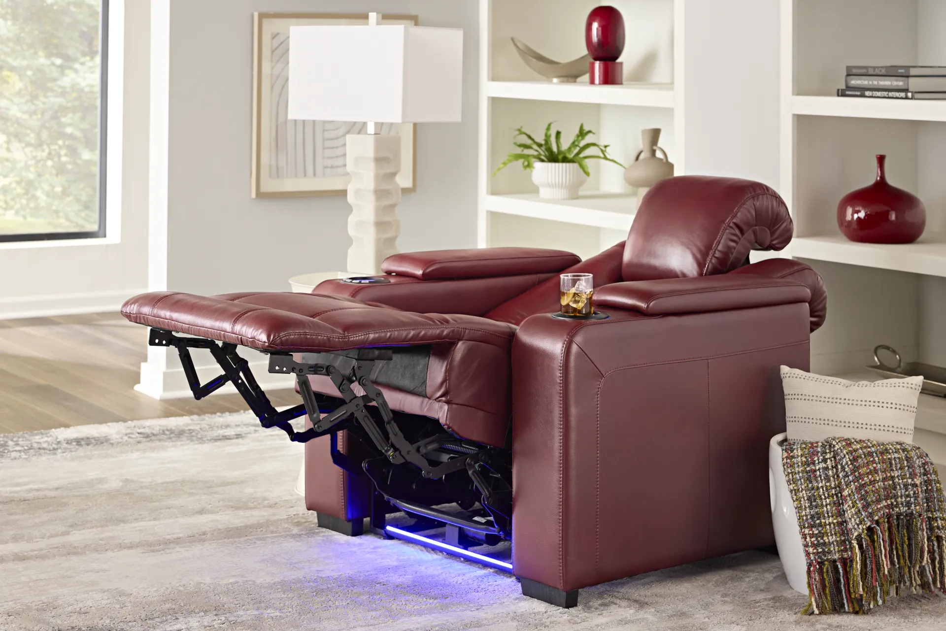 Maverick Red Dual Power Recliner - Image 8