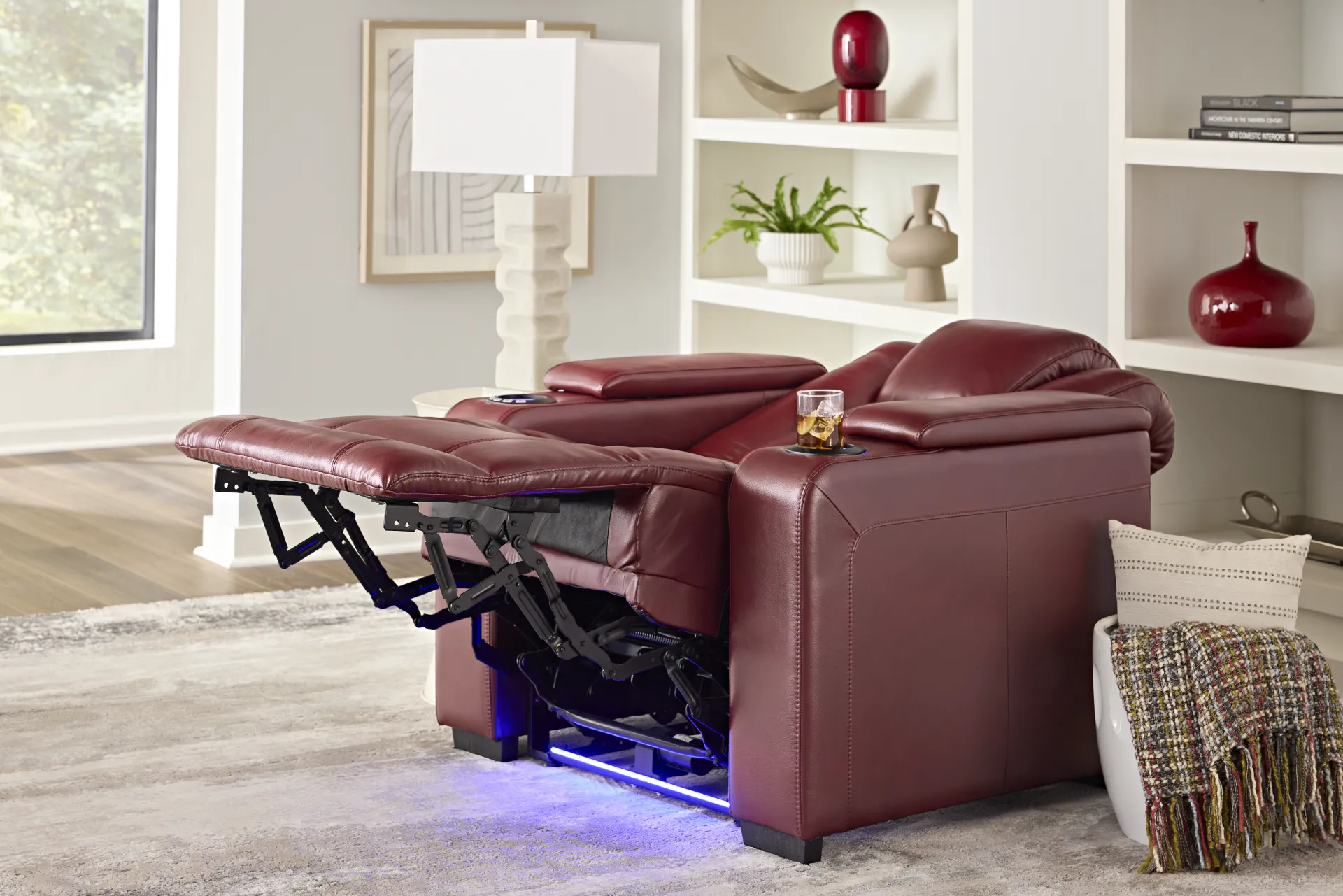 Maverick Red Dual Power Recliner - Image 9