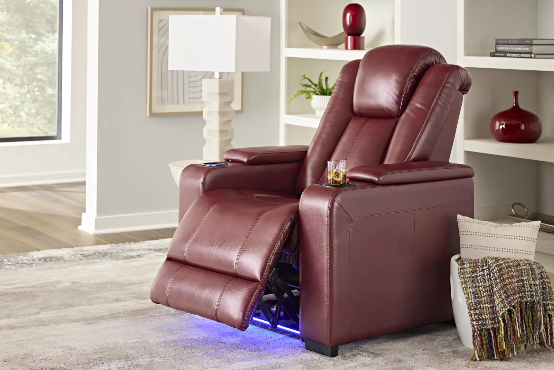 Maverick Red Dual Power Recliner - Image 7
