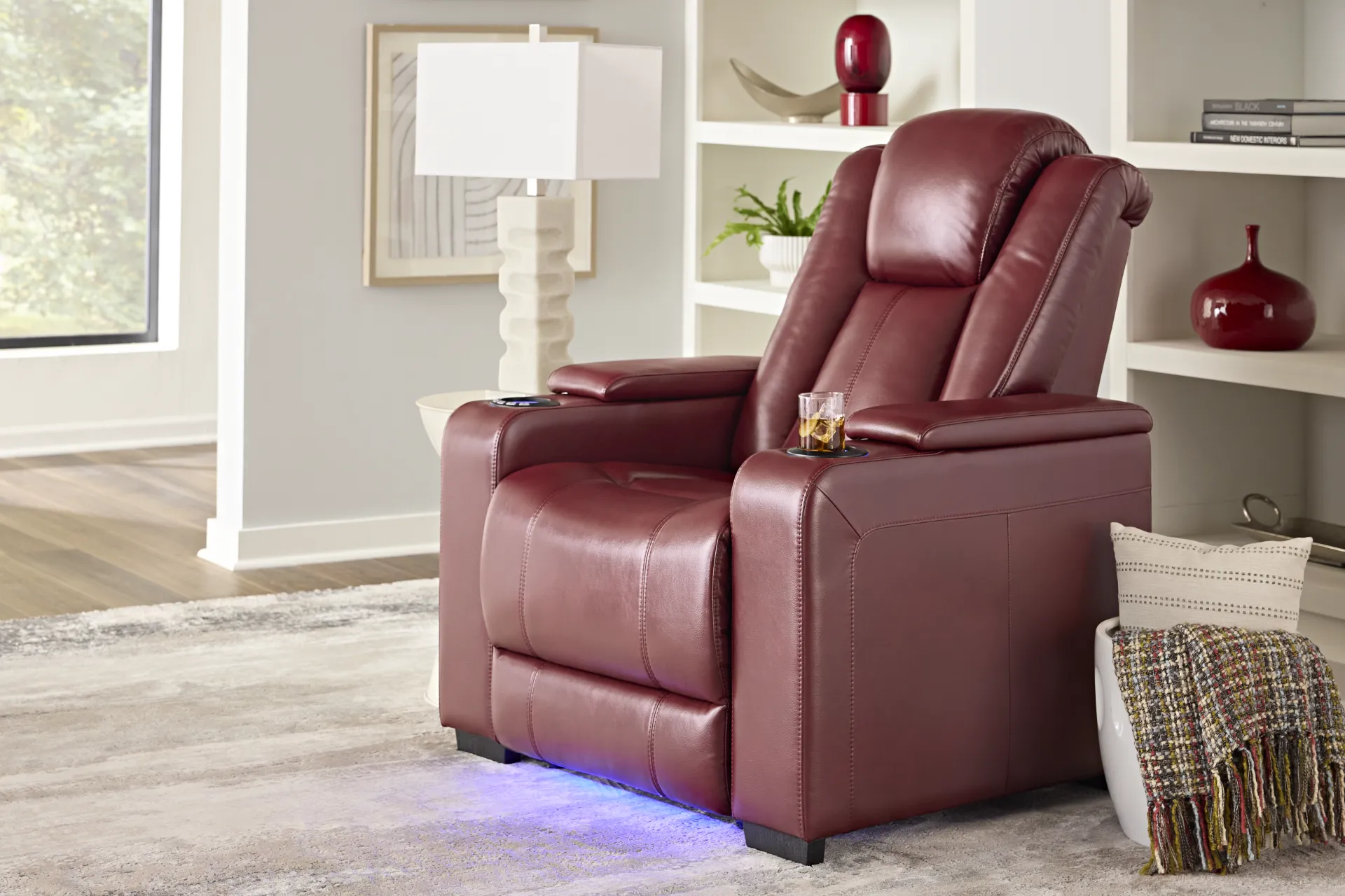 Maverick Red Dual Power Recliner - Image 10