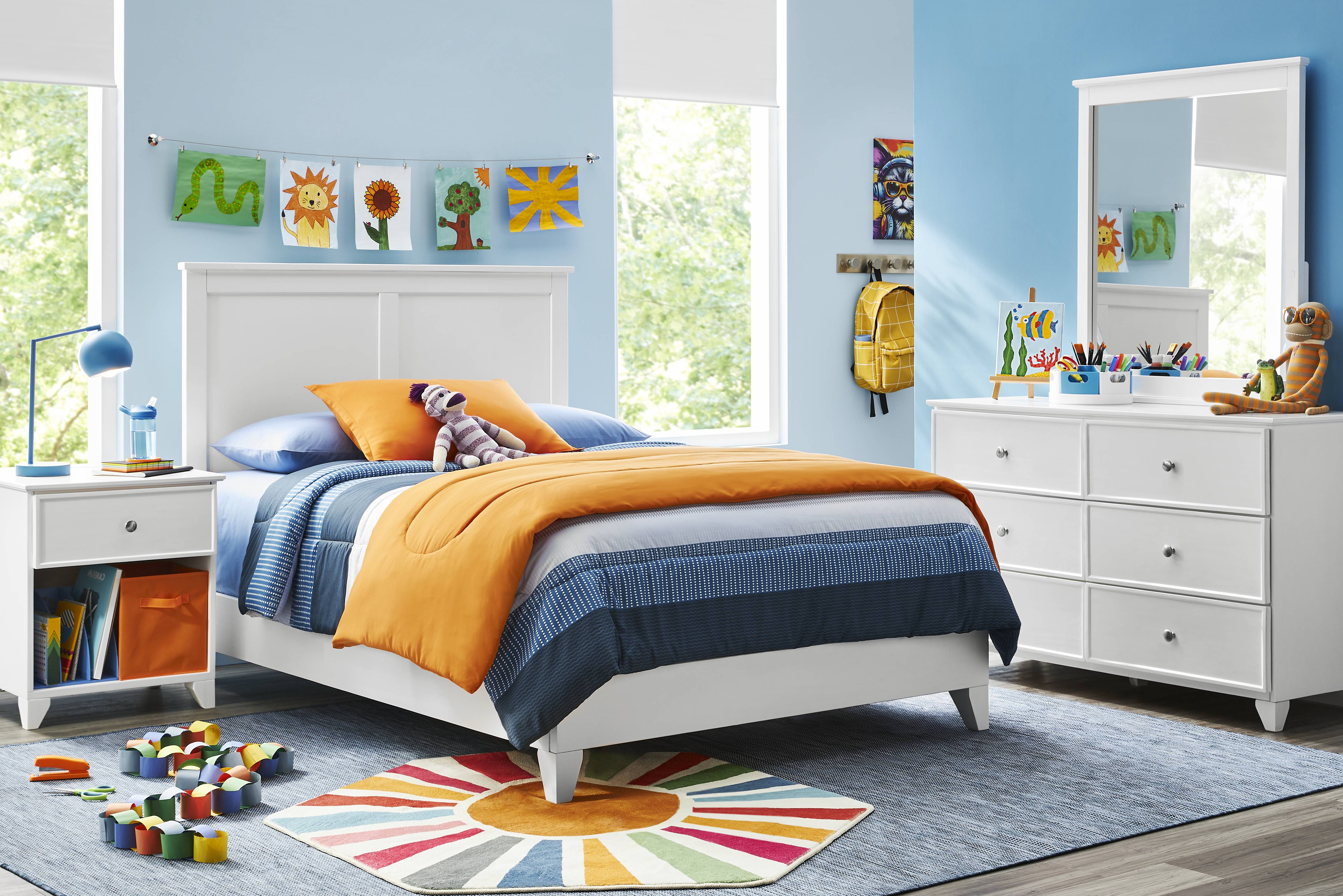 Kids Preston Place White Full Panel Bedroom - Thumbnail - Image 1