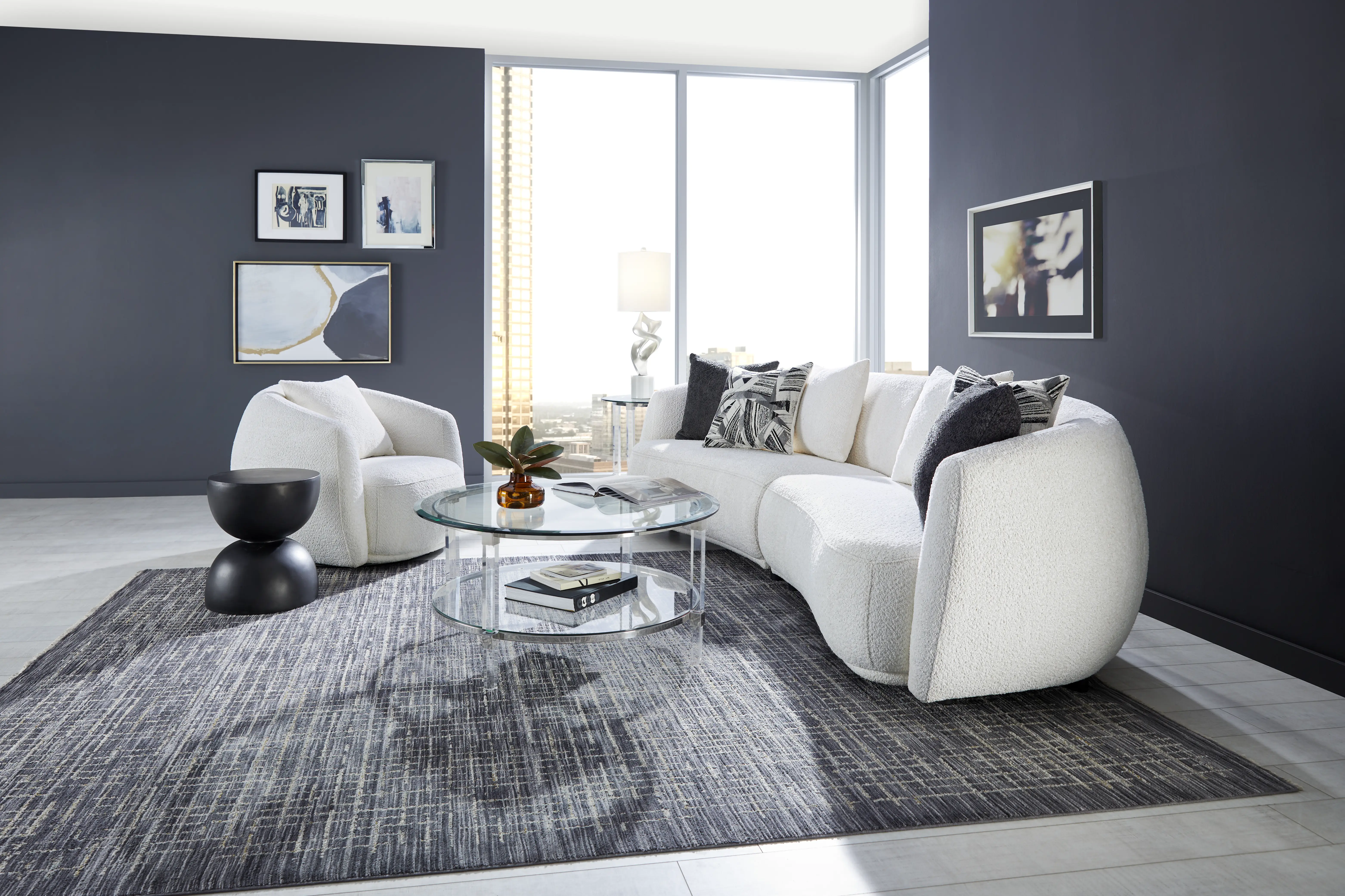 Soho Avenue White 2 Pc Sectional - Thumbnail - Image 2