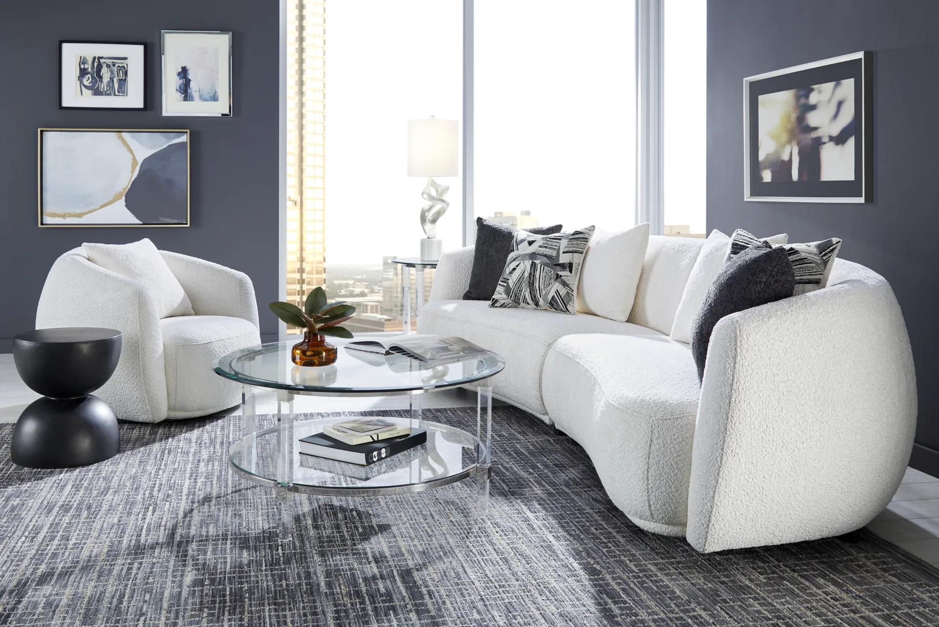 Soho Avenue White 2 Pc Sectional - Image 1